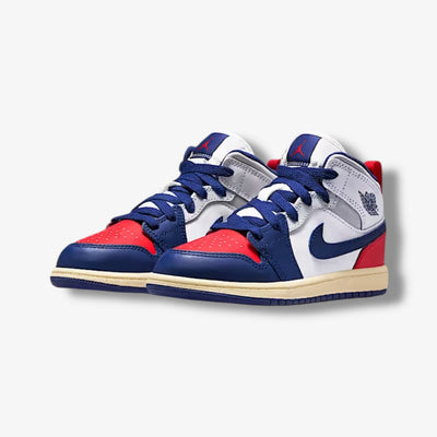 Jordan 1 Mid PS White Deep Royal Blue Pre School Sizes DQ8424-102