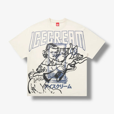 Ice Cream Time SS Knit Oversized Tee Antique White