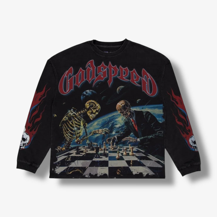 Godspeed Checkmate LS T-Shirt Black Wash