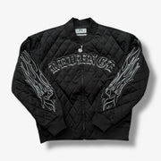 Revenge SKULL LOGO QUILTED BOMBER BLACK (REV-FA25-4001)