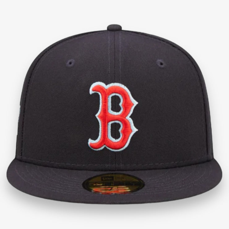 New Era cloud under Red sox navy cap