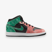 Air Jordan 1 Mid SE (GS) Black Pine Green Dune Red FQ1292-003