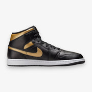 Air Jordan 1 Mid Black Metallic Gold white DQ8426-071