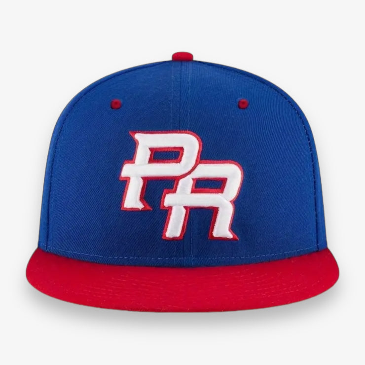 New Era Puerto Rico Fitted Blue red brim