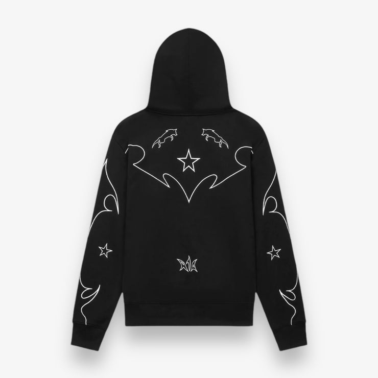 RTA DION HOODIE BLACK AND WHITE WESTERN