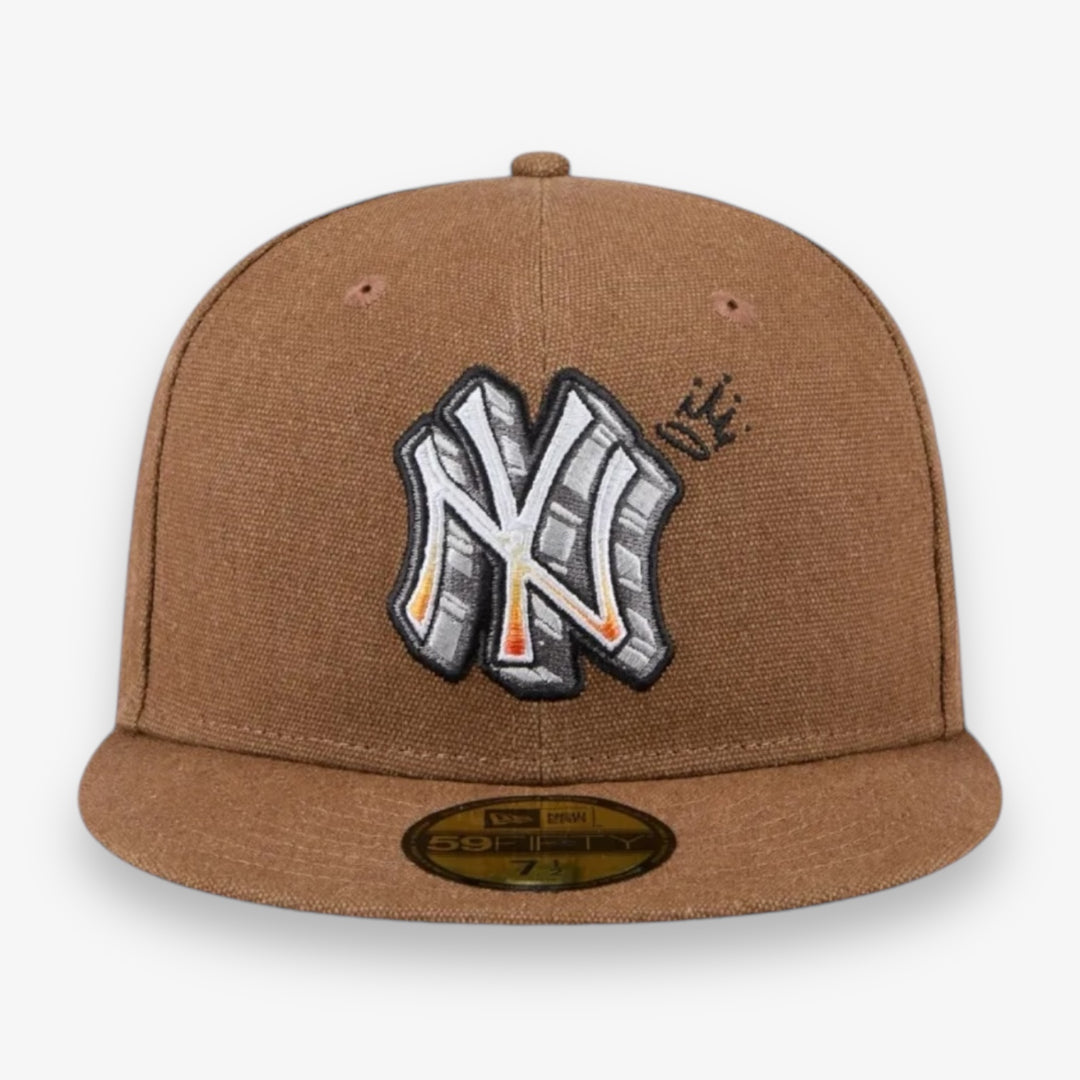 New Era NY Yankees Fitted Logo Scribble Brown – Sneaker Junkies display picture 1