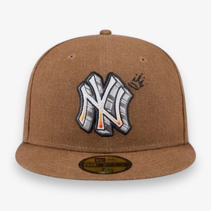 New Era NY Yankees Fitted Logo Scribble Brown