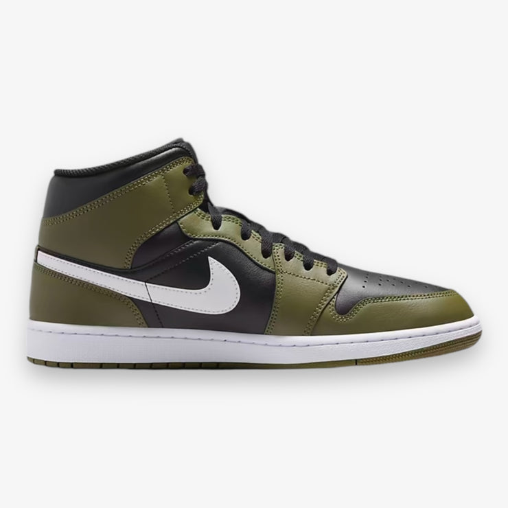 Air Jordan 1 Mid BLACK/WHITE-MEDIUM OLIVE-SAIL DQ8426-092