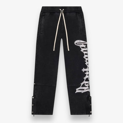 Godspeed OG Logo Sweat Pants V2 Black Wash Silver Satin