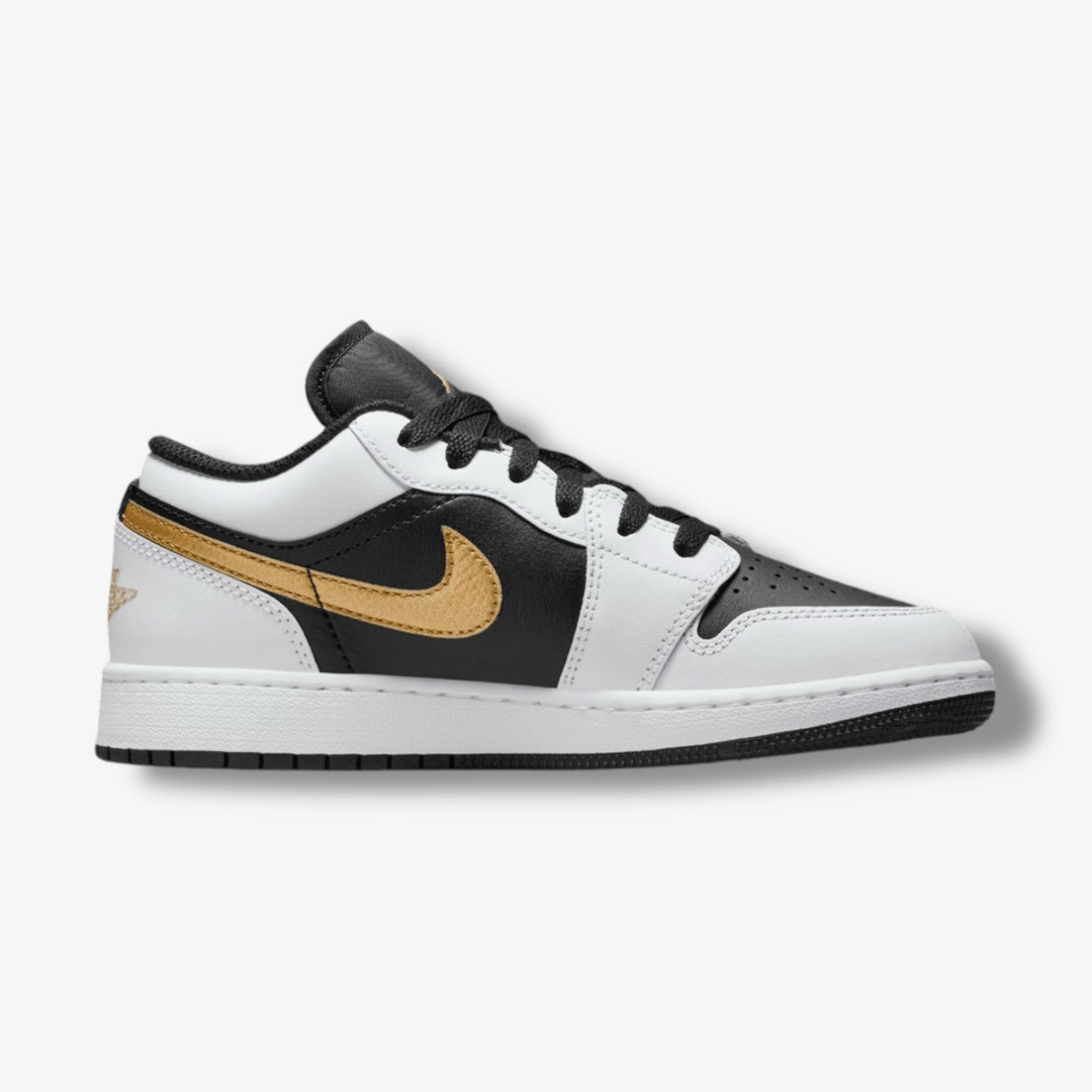 Air Jordan 1 Low (GS) White Metallic Gold Black 553560-172