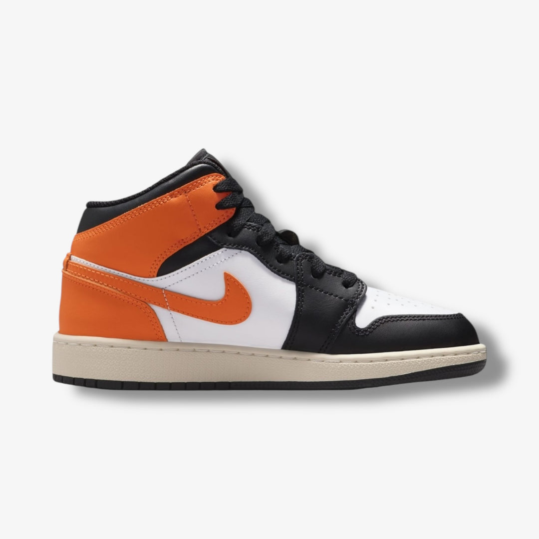 Air Jordan 1 Mid GS Starfish Black White Sail Grade School DQ8423