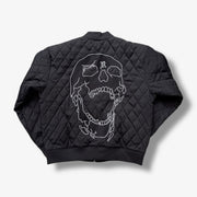 Revenge SKULL LOGO QUILTED BOMBER BLACK (REV-FA25-4001)