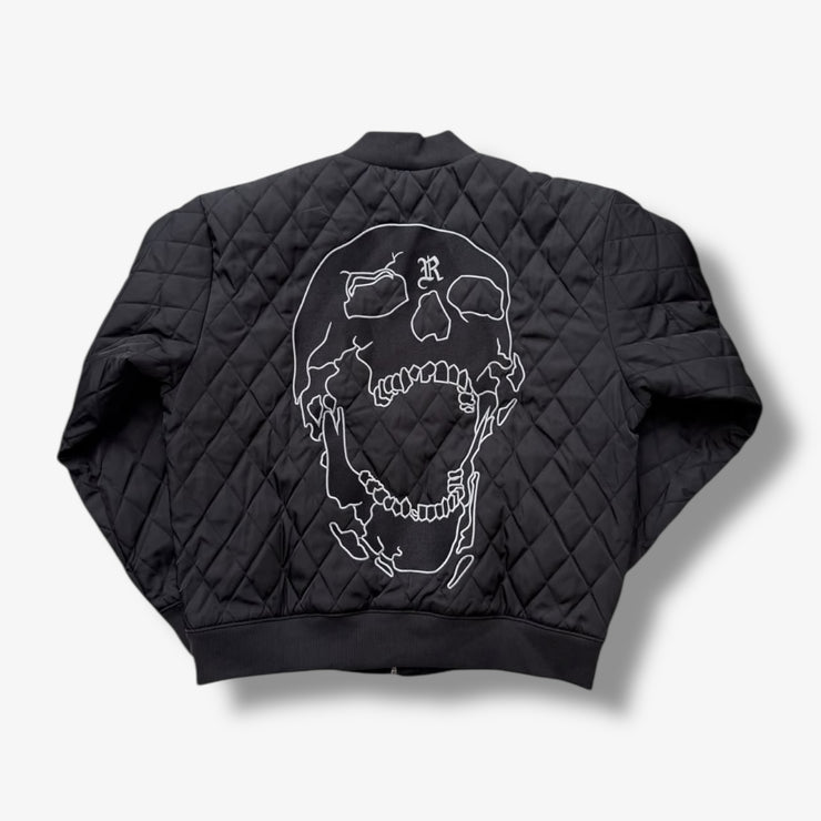 Revenge SKULL LOGO QUILTED BOMBER BLACK (REV-FA25-4001