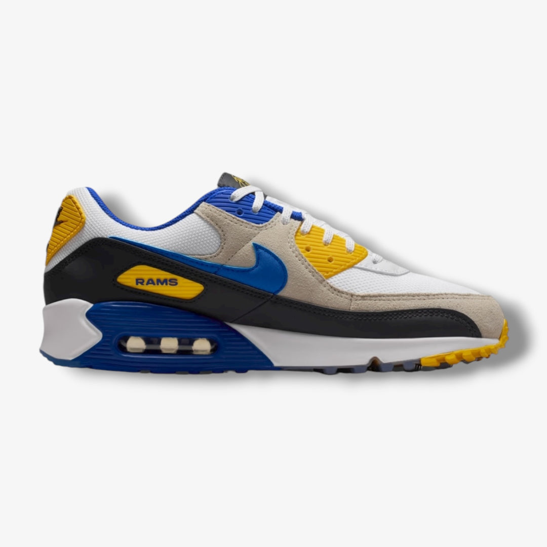 Nike Air Max 90 Los Angeles Rams RIV White Hyper Royal Pitch Blue