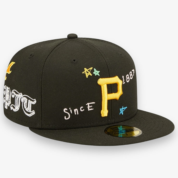 New Era Scribble 5950 Fitted Pittsburgh Pirates Black
