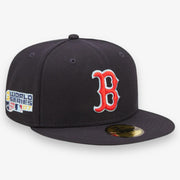 New Era cloud under Red sox navy cap