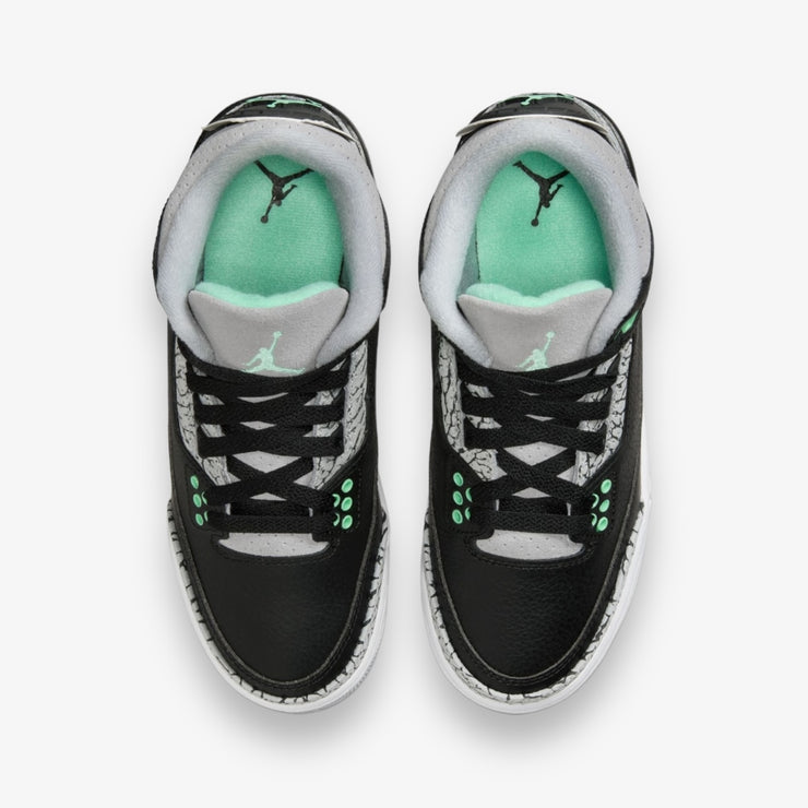 Air Jordan 3 Retro GS Black Green Glow Wolf Grey Grade School DM0967-031