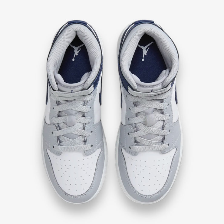 AIR JORDAN 1 MID GS WHITE/MIDNIGHT NAVY-WOLF GREY DQ8423-104