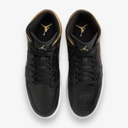 Air Jordan 1 Mid Black Metallic Gold white DQ8426-071