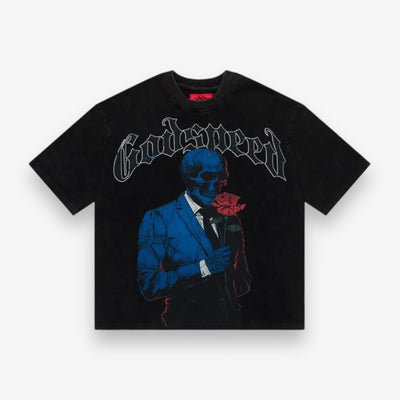 Godspeed Smell the Roses Tee Darker Black Wash