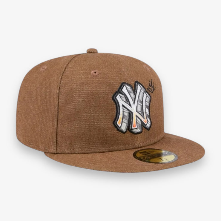 New Era NY Yankees Fitted Logo Scribble Brown