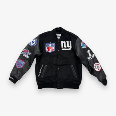 Mitchell & Ness New York Giants Black Out Collection Varsity Jacket Vintage Logo