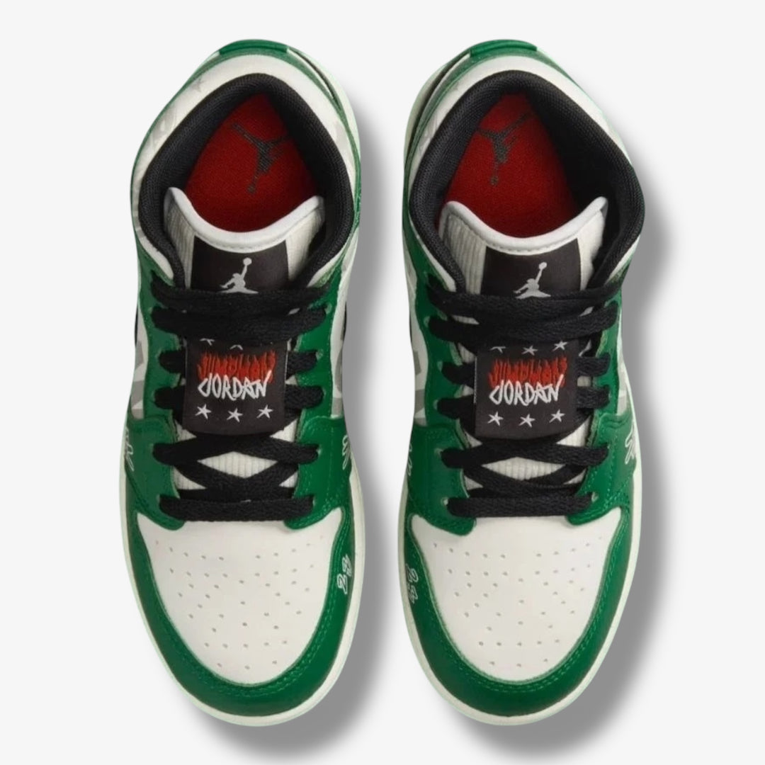 pine green jordan 1 mid gs