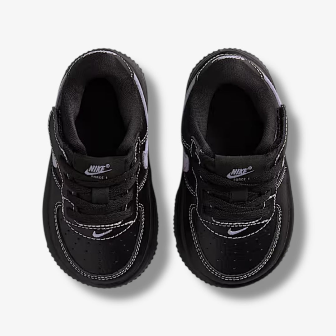 Nike Force 1 Low Easyon LV8 4 TD Black Hydrangeas Toddler Sizes