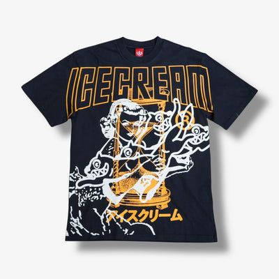 Ice Cream Time SS Knit Oversized Tee Charcoal Art