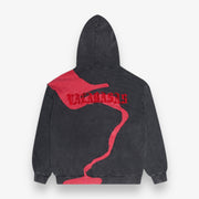 Valabasas Rivulet Grey Red Hoodie