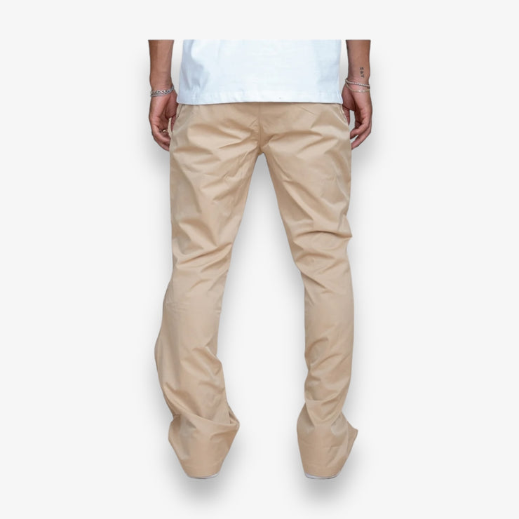 EPTM NYLON ZIP FLARED PANTS Tan