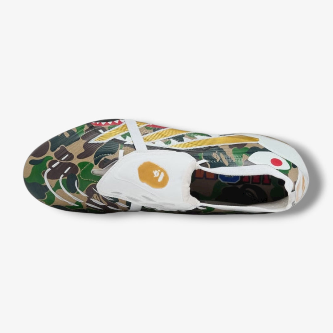 Adidas x Bape Predator Elite FT FG Cleats Hemp Gold White JS3104