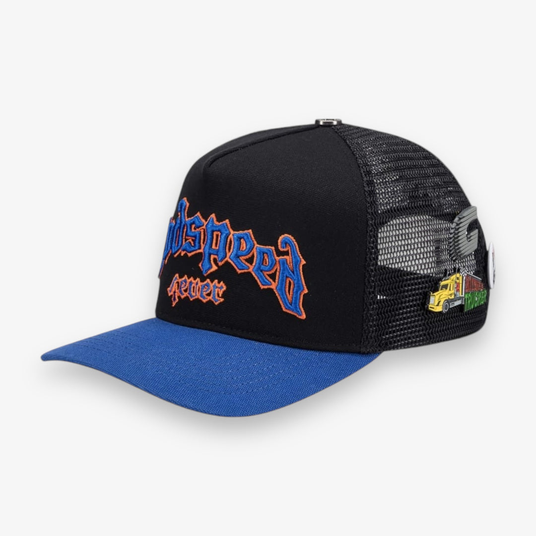 Godspeed GS Forever Trucker Hat Black Blue Orange – Sneaker Junkies
