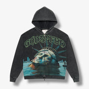 Godspeed Sunken Liberty Zip Hoodie Grey Wash
