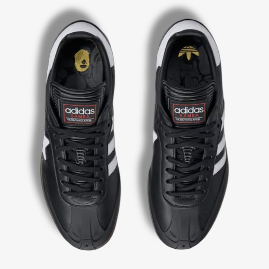 Adidas x Bape Samba Bape Core Black White Gum JR9246 Sneaker Junkies Adidas x Bape Samba Bape Core Black White Gum JR9246 Sneaker Junkies