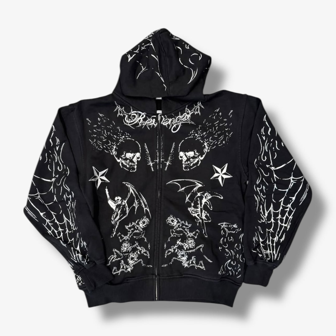 Revenge TATTOO ZIP BLACK/SILVER Hoodie – Sneaker Junkies