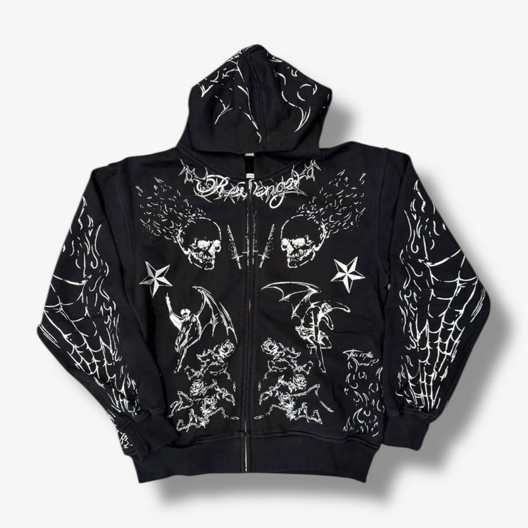 Revenge TATTOO ZIP BLACK/SILVER Hoodie – Sneaker Junkies Revenge TATTOO ZIP BLACK/SILVER Hoodie – Sneaker Junkies