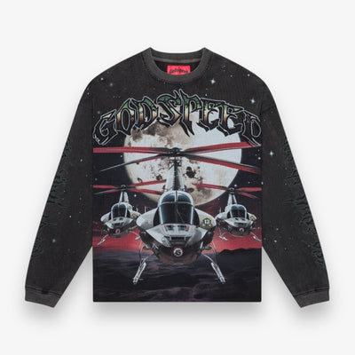 Godspeed Air Strike Long Sleeve Tee Black Wash