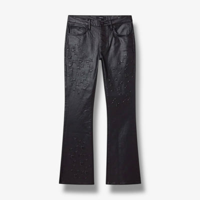 Purple Brand Flare Embossed Film Black