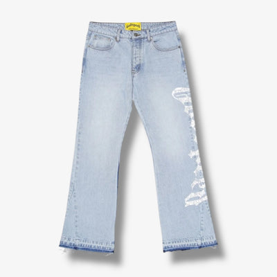 Godspeed OG Logo Flared Denim Printed Blue Denim
