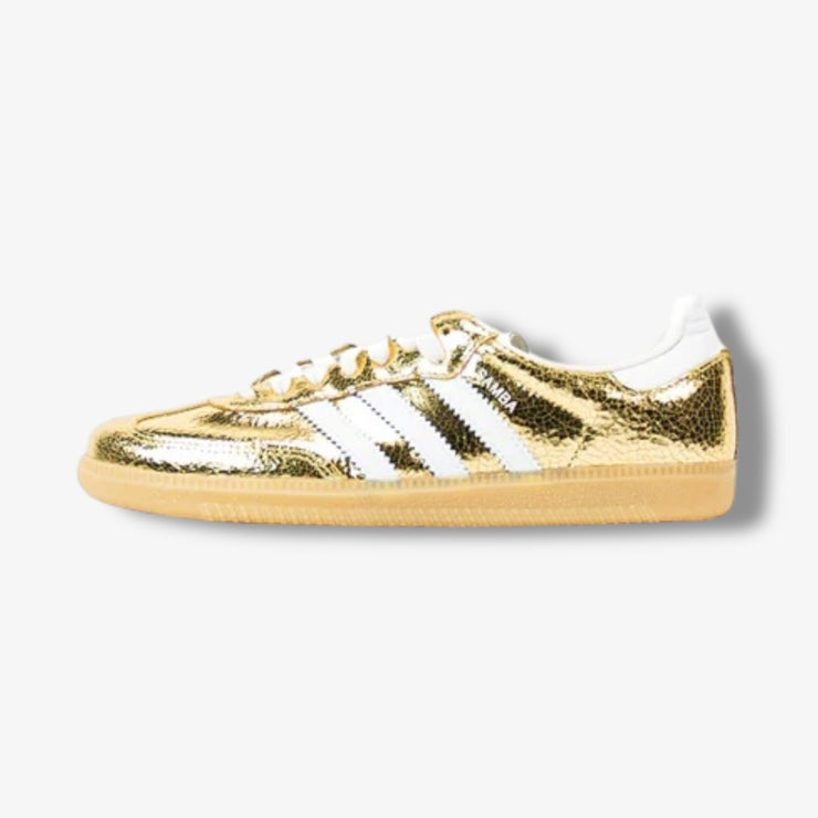Adidas Womens Samba OG Gold Metallic White KI5719 Sneaker Junkies Adidas Womens Samba OG Gold Metallic White KI5719 Sneaker Junkies