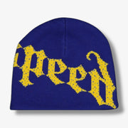 Godspeed OG Logo Studed Beanie blue yellow