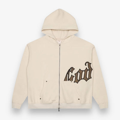 Godspeed OG Logo Zip Up Hoodie V2 creme Brolive