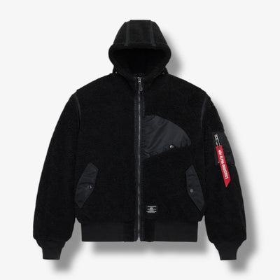 Alpha Industries Sherpa onion quilting flight jacket Black