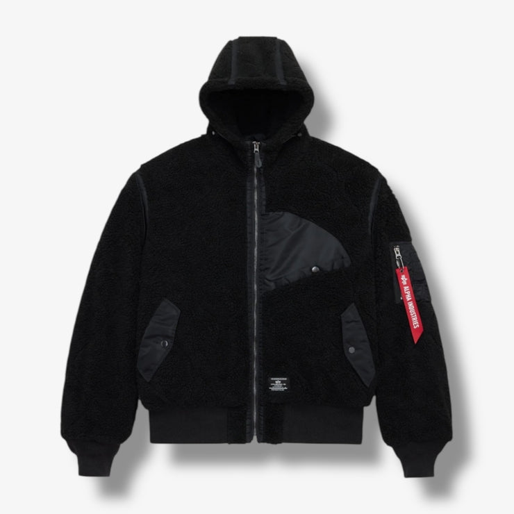 Alpha Industries Sherpa onion quilting flight jacket Black