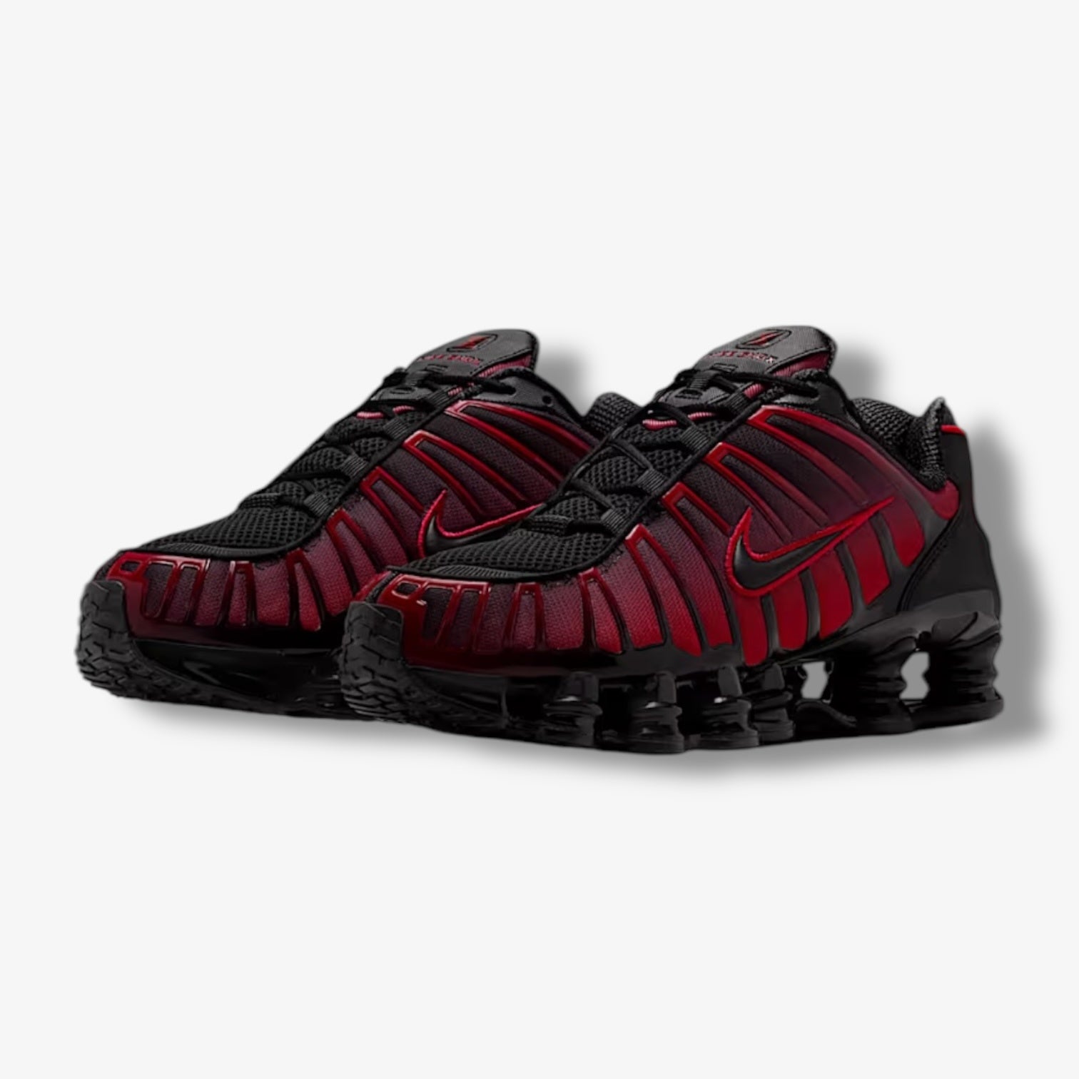 nike shox tl black red