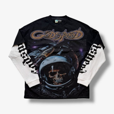 GodSpeed space traveler layered Tshirt Black
