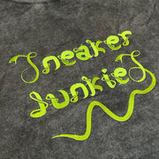Sneaker Junkies Snake Font Acid Wash Black Green Tee