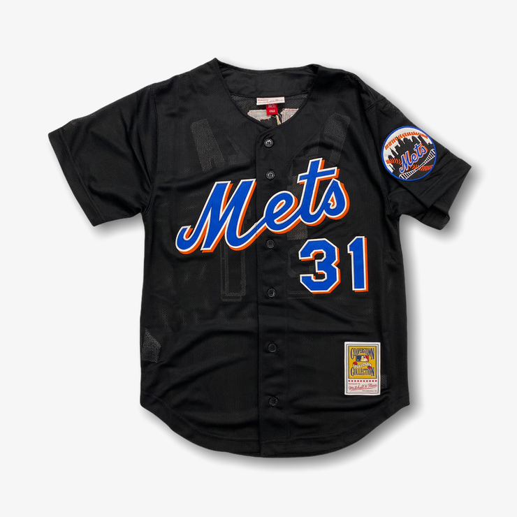 Mitchell & Ness MLB Authentic Batting Practice Button Front Jersey New York Mets Black