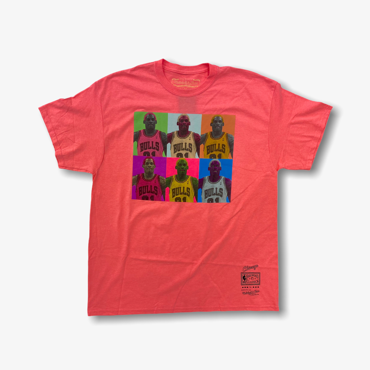 Mitchell & Ness NBA Bulls Pop Art Dennis Rodman T-shirt Pink